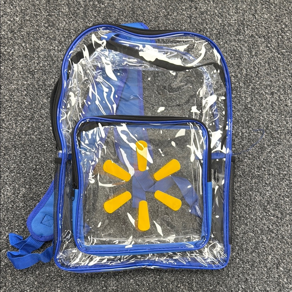 Kids Clear Backpack with Blue and Yellow Accents